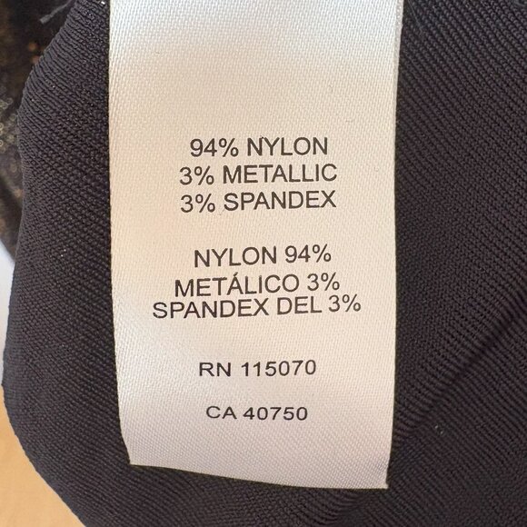 Nina Leonard Gold Glitter Midi Dress 3/4 Sleeve Gold and Black Size L - Picture 8 of 14